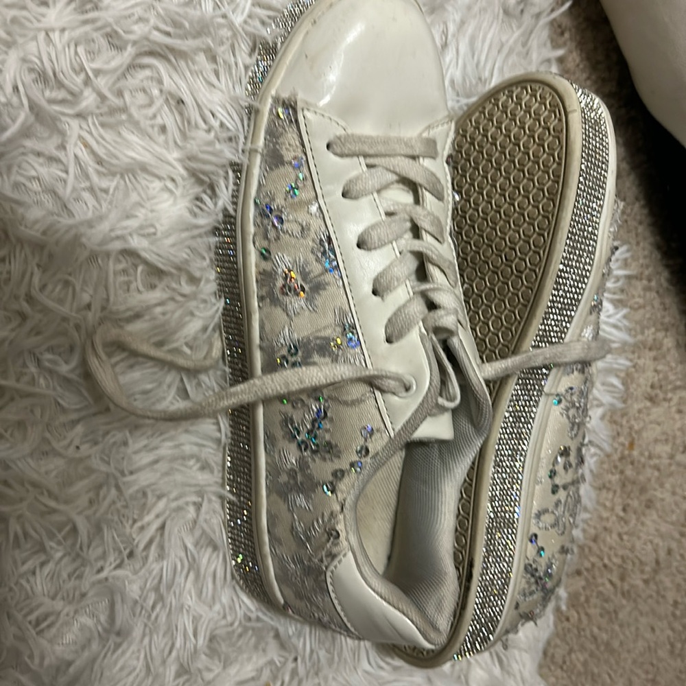 White sparkly shoes